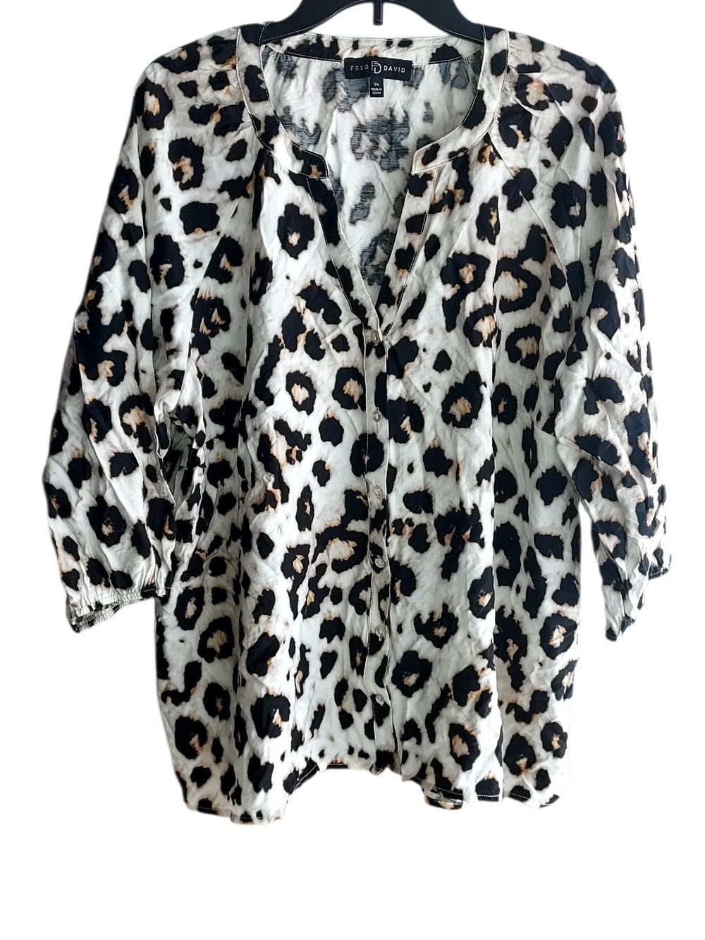 Fred David Women's Leopard Print Button-Front Jacket - White/Black/Tan